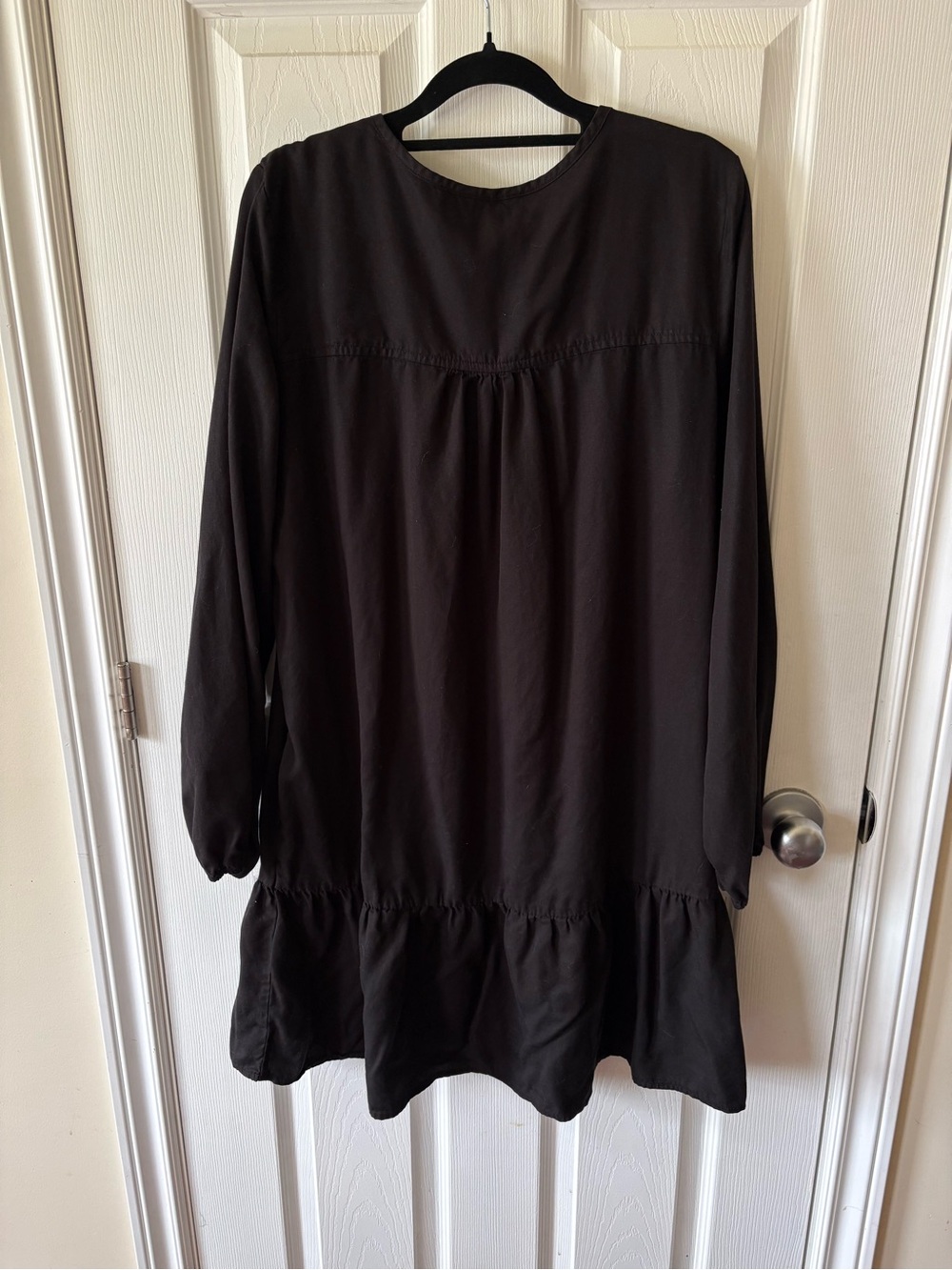 Black Long Sleeve Ruffled Babydoll Dress or Tunic - Picture 4 of 4